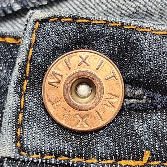 Vintage 90s Mixit Jeans Womens 16 Blue Mid Rise Crop Capri Pedal Pusher Skimmer - Picture 2 of 14